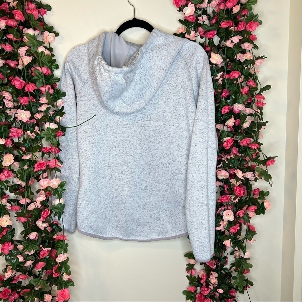 Thread & Supply Silver Knit Hooded Sweater Kangaroo Pouch Womens Medium Casual - Picture 5 of 11